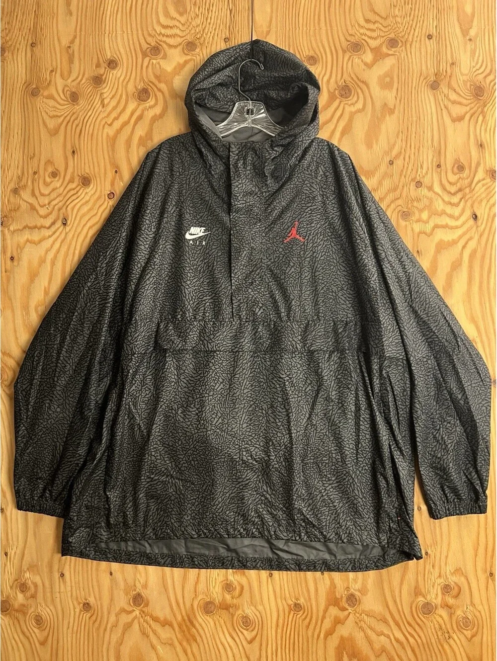Nike Air Jordan 1988 Wings Anorak Jacket Mens 2XL Cement 1/2 Zip AJ0428-021